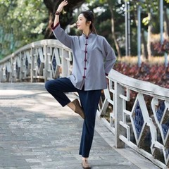 Yoga Clothes Women’s Spring and Autumn Tai Chi Clothes Cotton and Linen
