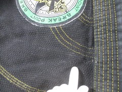 Break Point Deluxe Jiu-Jitsu Gi Set Boys Black Yellow Stitch Made In Pakistan
