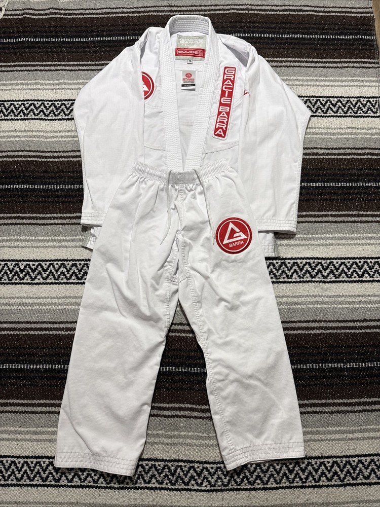 Equipe Gracie Barra Kimono & Pants BJJ Jiu Jitsu Gi Youth Size Y6 White