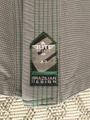 Elite Sports BJJ Gi Top A2 Gray Brazilian Jiu Jitsu MMA Combat Adult Retro 🥋