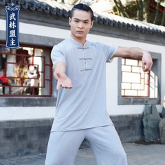 New autumn short sleeve men’s middle-aged Chinese style martial arts clothes