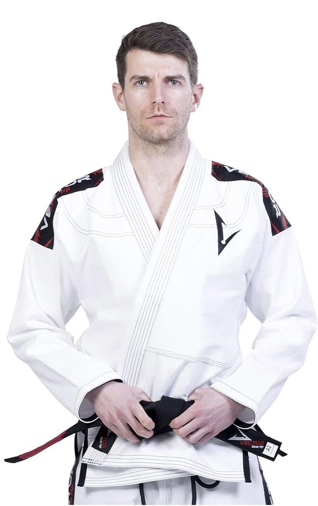 Vector Men’s BJJ Gi with Bonus White Belt Ripstop Pants for Brazilian Jiu Jitsu