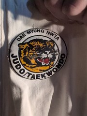 1970’s Vintage Gi Martial Arts Ghee Patches Size L Dae Myung Nwta Judo Taekwondo