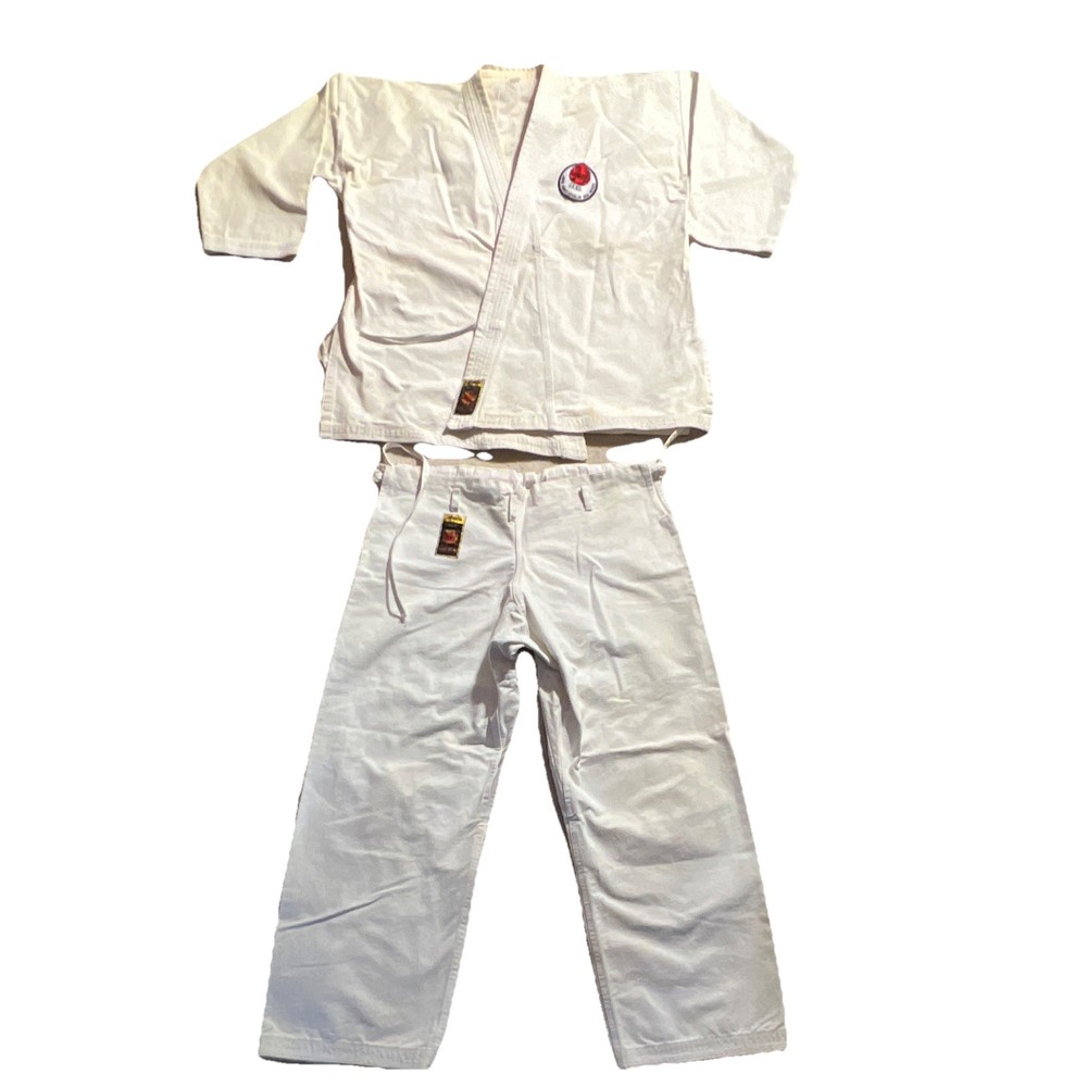 Juka Gold White Karate Martial Arts Gi Uniform Set Jacket & Pants Adult Unisex S