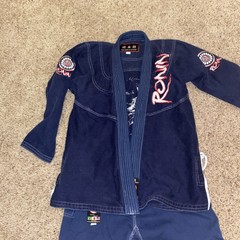 Ronin Brand Brazilian Jiu Jitsu Gi Uniform Set Navy Blue Size A1L
