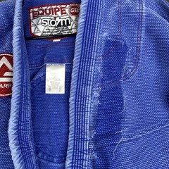 Gracie Jiu-Jitsu Storm Equipe GB BJJ Gi Jacket A2 Blue Kimono Top Adult Med