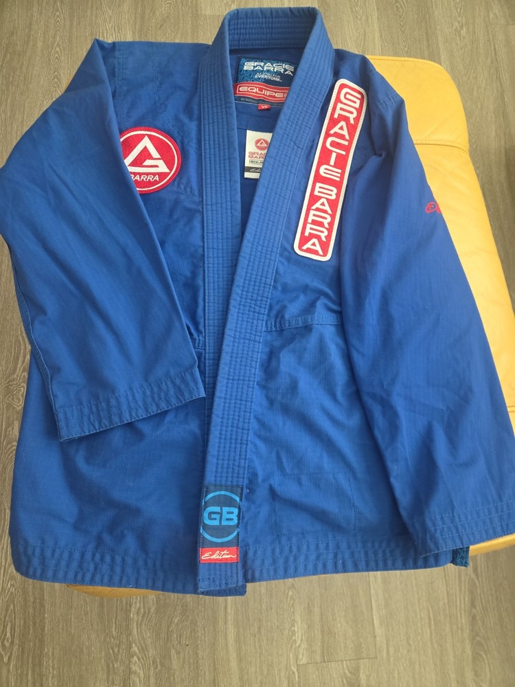 Gracie Barra Wear Jiu Jitsu Blue Ripstop Long Sleeve Kimono Top Youth Size Y6