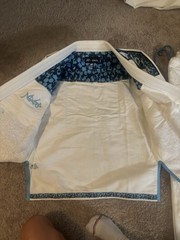 Albino & Preto A&P A0 BJJ Jiu-Jitsu Gi Uniform Set White/Blue Trim