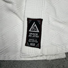Gracie Barra Jiu-Jitsu Official Gi Set Mens Size 6/190 White BJJ Cotton Martial