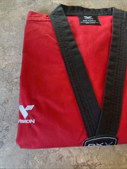 Vision DXV Size 4/180cm Taekwondo Red/Black Uniform Martial Arts