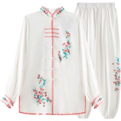 2021 New Style Linen Fabric Women Embroidery Kung Fu Tai Chi Uniform Martial