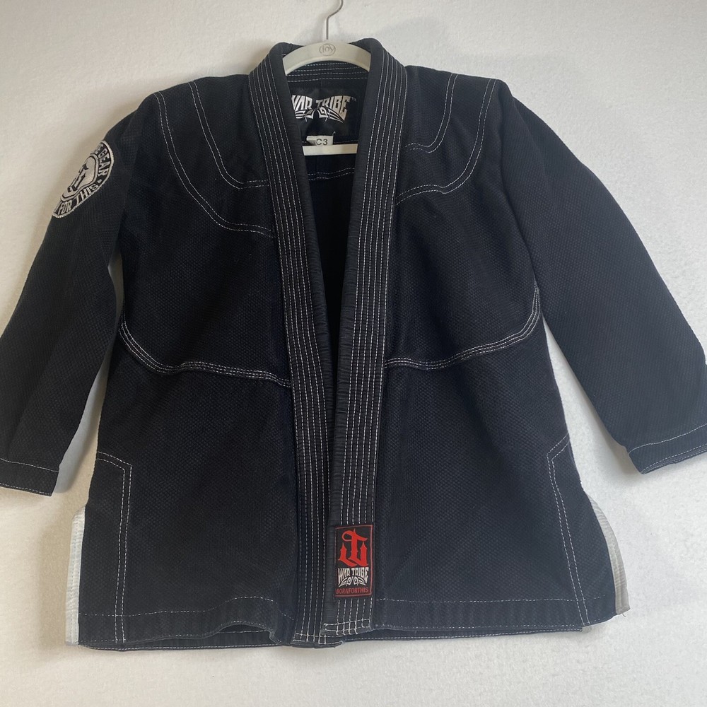 War Tribe Gi Kids Size C3 Black MMA Ju Jitsu Top