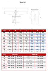 Men’s Kimonos Fearless COMP -White Kombatusa GI 450 GSM Pearl Weave Fight Wear