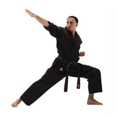 KANKU NEW Black Karate Uniform, Gi 7.5 oz Adult Kids w/White belt Tae Kwon Do