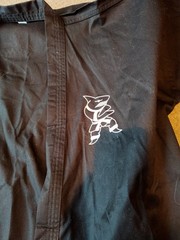 Black Pro force Karate Uniform Shark Action Karate Logo Size 4