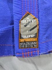 Elite Sports BJJ Gi Jacket Mens Small A1 Blue Kimono Brazilian Jiu Jitsu MMA