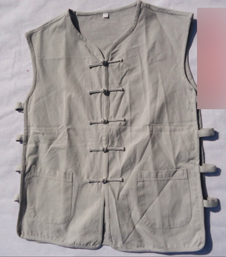 Men’s Retro Kung Fu Tang Suits Boxing Vests Cotton Tai Chi Uniform Waistcoat US