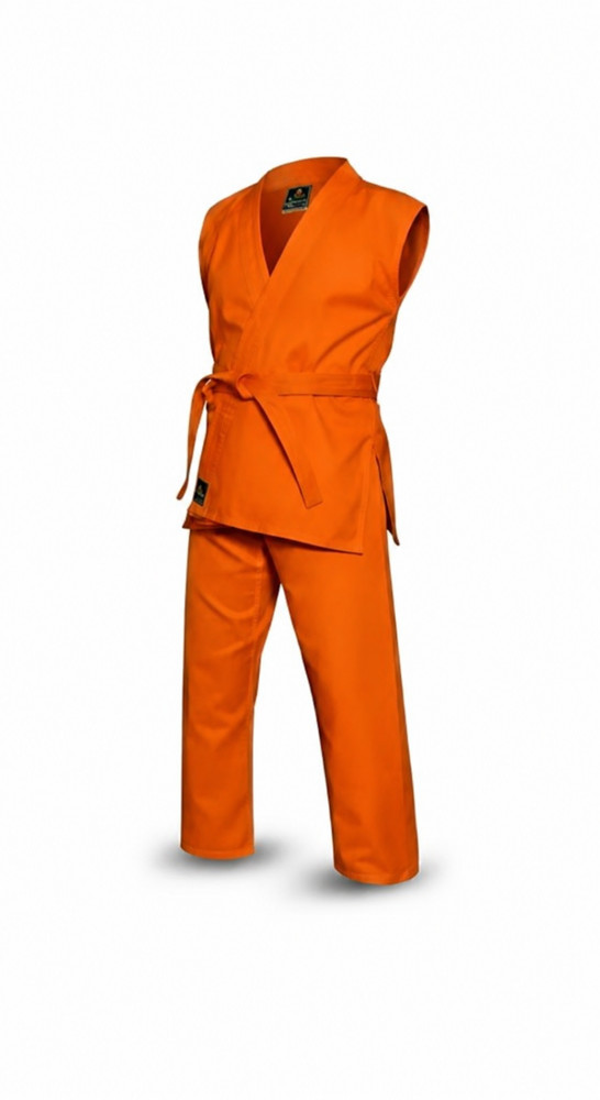 Orange Martial Arts Uniform Sleeveless Karate Gi /Taekwondo Suit/ with free belt