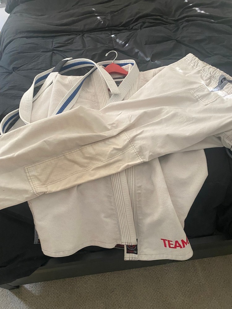 Team TG BJJ MMA Jiu Jitsu Gi A4 Uniform Pants + 2 White Belts Used