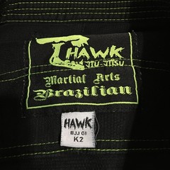 Hawk Jiu-Jitsu BJJ Gi Kids K2 Black Green Stitching Kimono Jacket