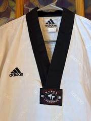 Adidas Korea Taekwondo Federation Uniform Top Pullover Long Sleeve White 150cm