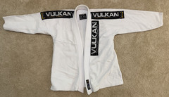 Mens Vulkan The Real Jiu Jitsu White Top Pro A0 Fight Wear Cotton Jacket & Pants