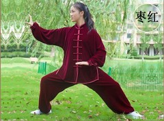 Women Men Martial Arts Uniform Yoga Tai Chi Sets Tang Kung Fu Suit Outfit Thick