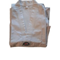 TAEKWONDO APPROVED GI WHITE UNIFORM KIDS-ADULT SIZE 3/170 WITH BELT SIZE 260cm