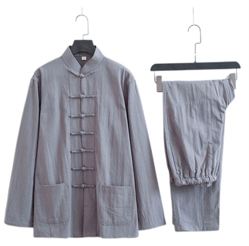 Casual Tang Clothes Tai Chi Uniform Wing Chun Kung fu Suit Soft Cotton Linen #