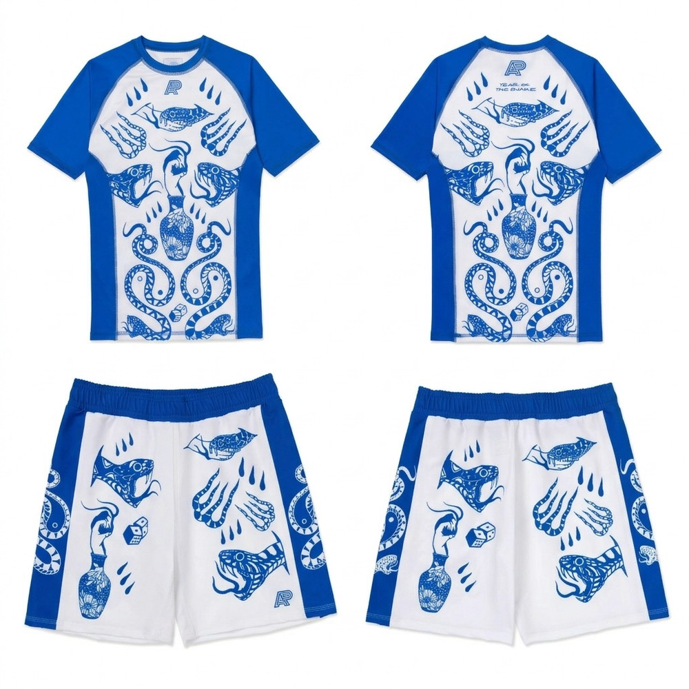 A&P YOTS BRYCE WONG SS RASHGUARD & TRAINING SHORTS BJJ JIUJITSU – ALBINO & PRETO