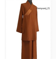 Buddhist Shaolin Monk Robe Full Set Linen Kung Fu Suit Meditation Uniforms Cloth