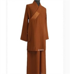 Buddhist Shaolin Monk Robe Full Set Linen Kung Fu Suit Meditation Uniforms