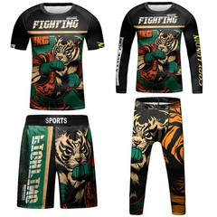 Kids Mma Rashguard Shirt For BJJ Jiu Jitsu Muay Thai Shorts Children KickBoxing
