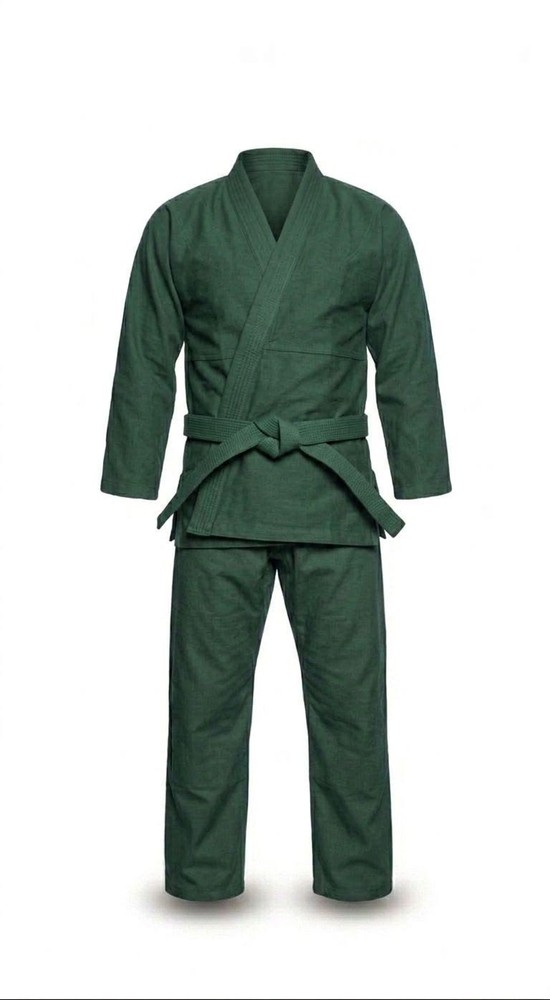 Sleeveless Dark Green Karate Gi Uniform | Martial Arts Training Suit with Belt.