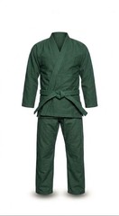 Sleeveless Dark Green Karate Gi Uniform | Martial Arts Training Suit with Belt.