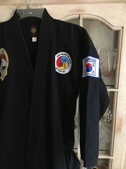 Vintage Martial Arts Uniform KYUKI-DO Black Jacket Pants w/Patches Youth 1/150