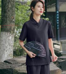 New Women Chinese Martial Arts Wushu Tai Chi Yoga Set Linen Kung Fu Suit Uniform