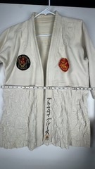 Vintage Lion Brand Japanese Karate Gi Top Jacket Martial Arts Uniform W/ Patches