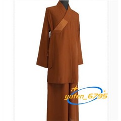 STOCK Buddhist Shaolin Monk Robe Full Set Linen Kung Fu Suit Meditation Uniforms