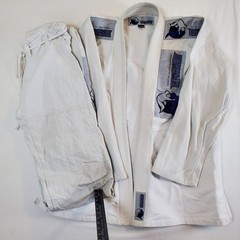 Impassable Brazillian Jiu Jitsu Fightwear White Blue A2 Pants Gi Set BJJ MMA