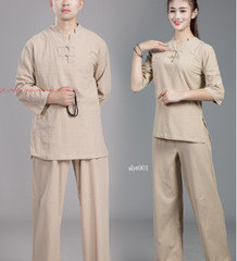Linen Unisex Chinese Tai Chi Uniforms Kung Fu Clothing YOGA Fitness Zen Clothes