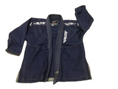 Elite Sports Jiu Jitsu MMA Karate Size C1 Youth Blue Top Short Sleeve Training