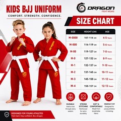 Children’s Red Brazilian Jiu-Jitsu Gi Kids BJJ Training Uniform Free Belt & Bag