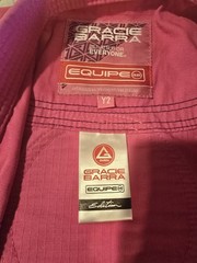 Gracie Barra Equipe Kimono Pants Brazilian Jiu-Jitsu Gi PINK Youth Y2
