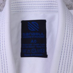 Sanabul Gi Size A0 Top Logo White Blue BJJ Fight Training Jiu Jitsu Martial Arts