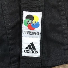 Adidas Karate Kata Martial Arts Kids WKF Approved Black Heavyweight Uniform Coat