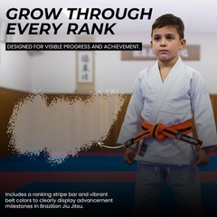 Kids Jiu Jitsu Belt, Premium Cotton BJJ Belt for Boys & Girls, Durable Martia…