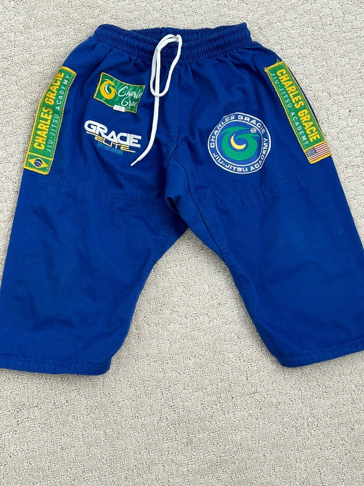 Charles Gracie Pants Youth Small Mooo Blue JIU-JITSU ACADEMY MMA *READ*