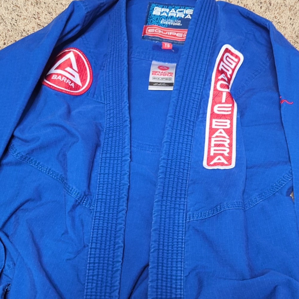 Gracie Barra Equipe Jiu-Jitsu Gi just the Jacket Blue Size Y6-TRAIN-LITE