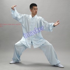 Unisex Korean Silk Tai Chi Suit Kung Fu Uniform Martial Arts Performance Clothes